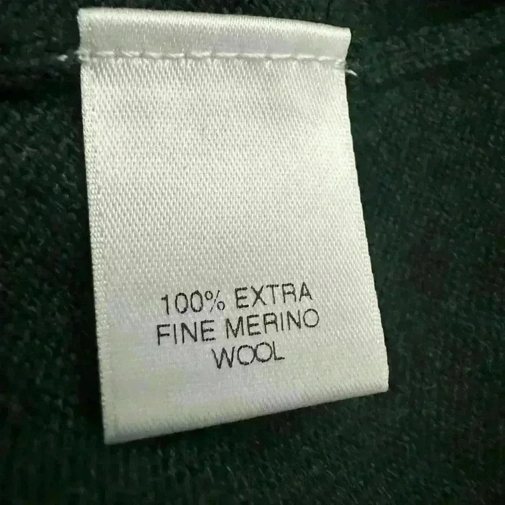 Turnbury Knit Extra Fine Merino Wool V-Neck Sweater Vest Green Men’s Size L - Picture 7 of 9